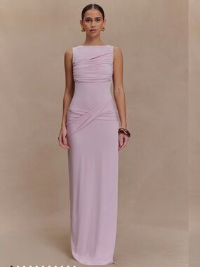MESHKI - Sleeveless Ruched Maxi Dress in Light Pink